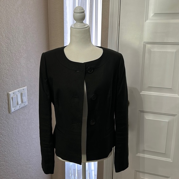 PLANET Jackets & Blazers - 100% Linen Black Jacket